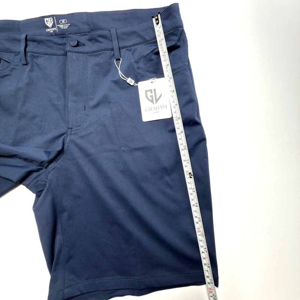 Graham Luxe Cooper Performance Golf Shorts Men's 38 Blue Depths NWT GL40224